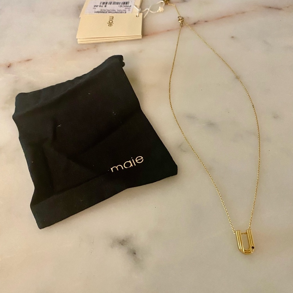 Maje Initial U Necklace
